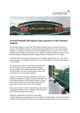 Arsenal Football Club Improve Fans Experience at the Emirates Stadium