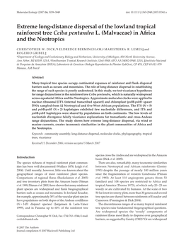 Extreme Long-Distance Dispersal of the Lowland Tropical Rainforest Tree