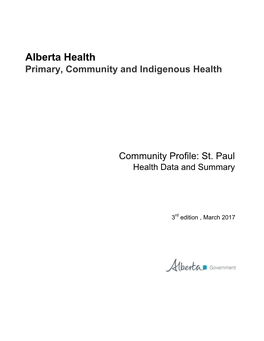 Primary Community and Indigenous Health Community Profile