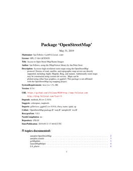 Package 'Openstreetmap'