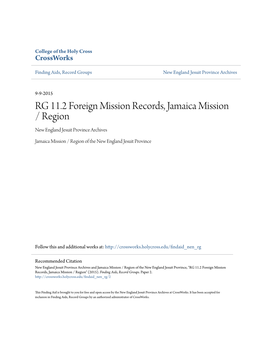 NE.11.2 Foreign Mission Records, Jamaica Mission/Region