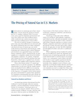 The Pricing of Natural Gas in US Markets