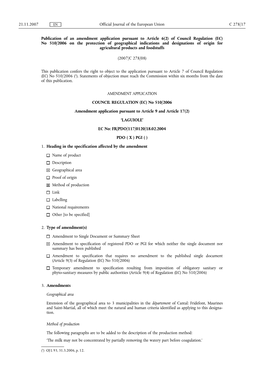 Of Council Regulation (EC) No 510/2006 on the Protection of Geographical Indications and Designations of Origin for Agricultural Products and Foodstuffs