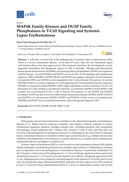 MAP4K Family Kinases and DUSP Family Phosphatases in T-Cell Signaling and Systemic Lupus Erythematosus