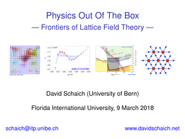 Frontiers of Lattice Field Theory —