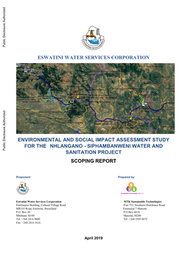 ESWATINI WATER SERVICES CORPORATION Public Disclosure Authorized