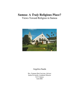 Samoa: a Truly Religious Place? Views Toward Religion in Samoa