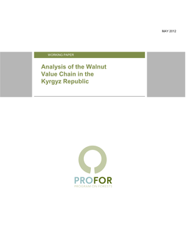 Analysis of the Walnut Value Chain in the Kyrgyz Republic