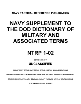 Navy Supplement to the Dod Dictionary of Military and Associated Terms