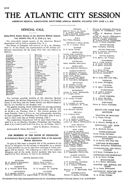 The Atlantic City Session American Medical Association, Sixty-Third Annual Session