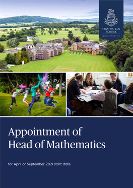 Appointment of Head of Mathematics