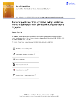 Socialism Meets Neoliberalism in Pro-North Korean Schools in Japan