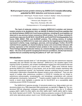 Multi-Pronged Human Protein Mimicry by SARS-Cov-2 Reveals