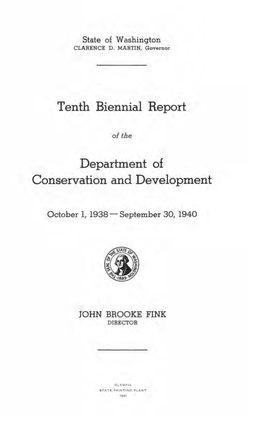 Tenth Biennial Report Department of Conservation and Development