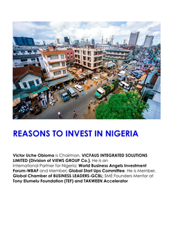 Reasons to Invest in Nigeria