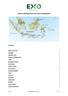 Useful Information for Trips to Indonesia