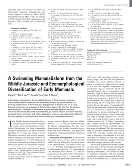 A Swimming Mammaliaform from the Middle Jurassic And