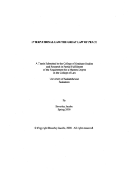 International Law/The Great Law of Peace