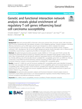 Genetic and Functional Interaction Network Analysis Reveals Global