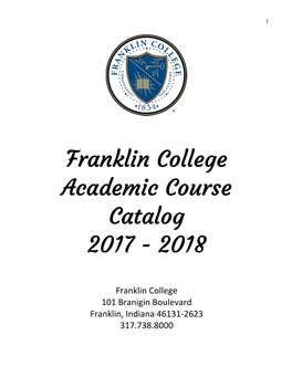 Franklin College Academic Course Catalog 2017 - 2018