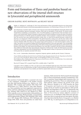 Form and Formation of Flares and Parabolae Based on New Observations of the Internal Shell Structure in Lytoceratid and Perisphinctid Ammonoids