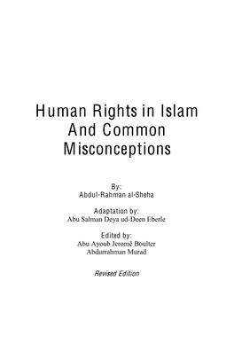 Human Rights in Islam and Common Misconceptions