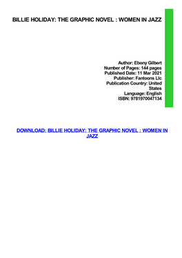 {PDF} Billie Holiday: the Graphic Novel : Women in Jazz Ebook Free Download