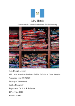 MA Thesis Controversy in Guatemala’S Informal Textile Economy