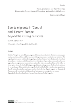 Sports Migrants in ‘Central’ and ‘Eastern’ Europe: Beyond the Existing Narratives