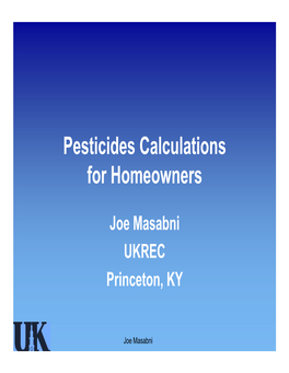 Pesticides Calculations for Homeowners