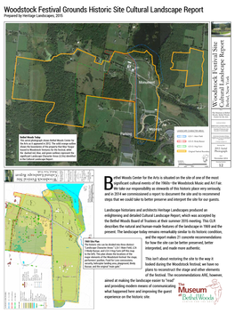 Prepared by Heritage Landscapes, 2015 Bethel Woods Center for the Arts Is Situated on the Site of One of the Most Significant Cu