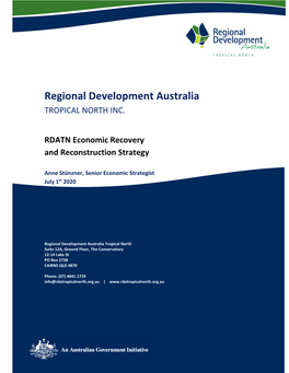RDATN Economic Recovery and Reconstruction Strategy