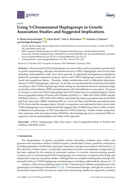 Using Y-Chromosomal Haplogroups in Genetic Association Studies and Suggested Implications