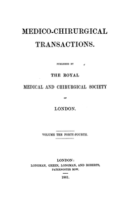 Medical and Chirurgical Society