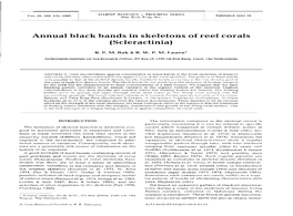 Annual Black Bands in Skeletons of Reef Corals (Scleractinia)