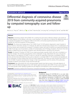 Differential Diagnosis of Coronavirus Disease 2019 from Community