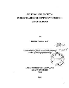 Indigenisation of Roman Catholicism in South India