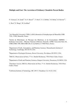 The Accretion of Ordinary Chondrite Parent Bodies