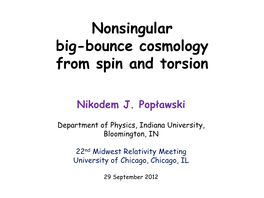 Nonsingular Big-Bounce Cosmology from Spin and Torsion