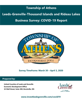 Township of Athens Leeds-Grenville-Thousand Islands and Rideau Lakes Business Survey: COVID-19 Report