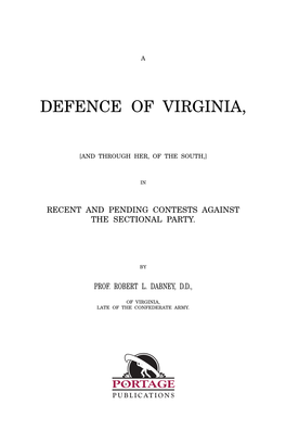 A Defence of Virginia