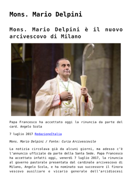 Mons. Mario Delpini