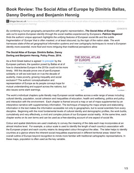 The Social Atlas of Europe by Dimitris Ballas, Danny Dorling and Benjamin Hennig