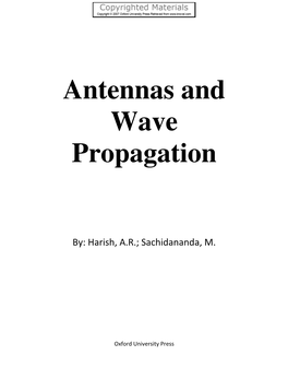 Antennas and Wave Propagation