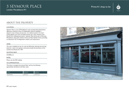 5 SEYMOUR PLACE Prime A1 Shop to Let London Marylebone, W1