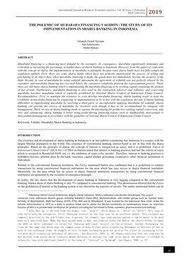 The Polemic of Murabaha Financing Validity: the Study of Its Implementation in Sharia Banking in Indonesia