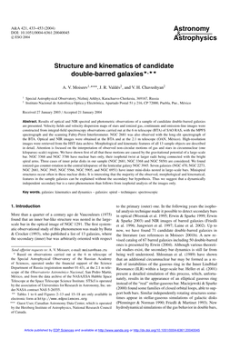 Structure and Kinematics of Candidate Double-Barred Galaxies�,