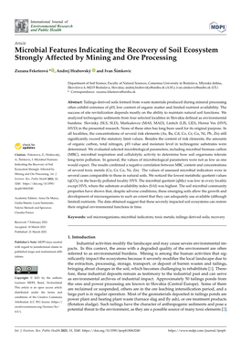 Microbial Features Indicating the Recovery of Soil Ecosystem Strongly Affected by Mining and Ore Processing