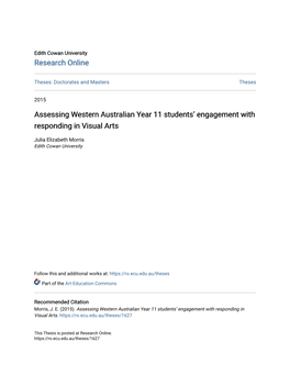Assessing Western Australian Year 11 Students' Engagement with Theory in Visual Arts