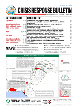 Crisis Response Bulletin